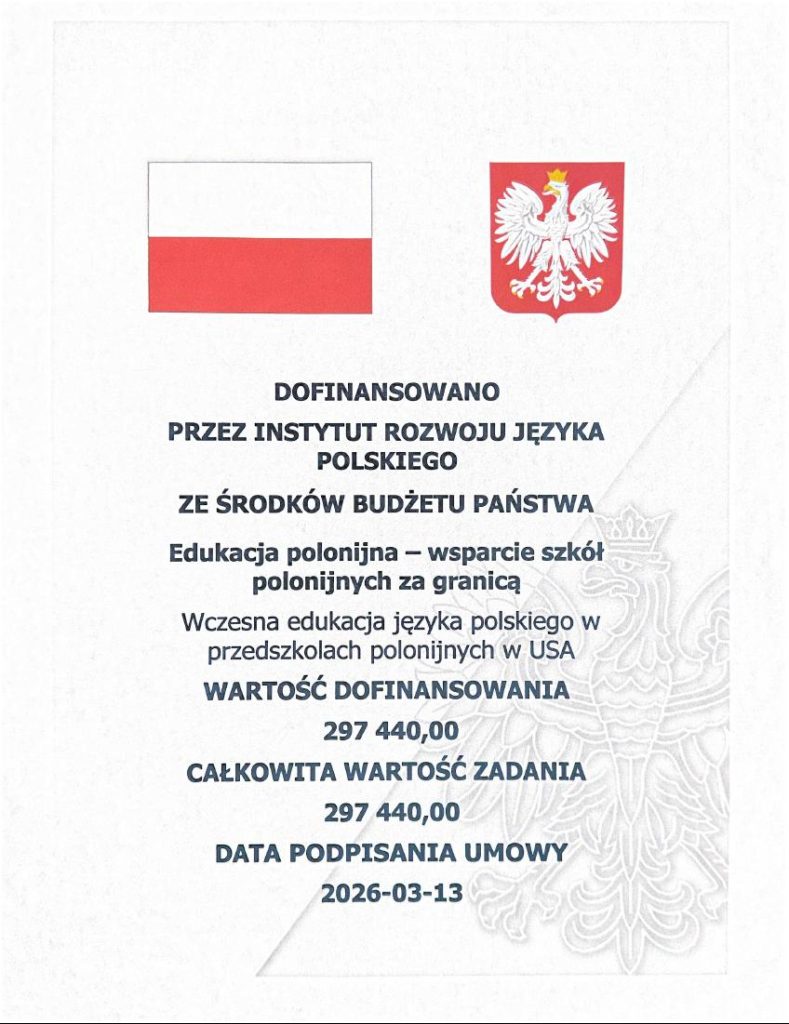 DZIĘKUJEMY ZA DOFINANSOWANIE PRZEZ INSTYTUT ROZWOJU JĘZYKA POLSKIEGO ZE ŚRODKÓW BUDŻETU PAŃSTWA.